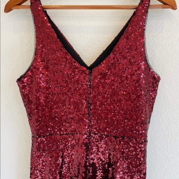 Nightway Red Sequin Gown sz 8/M NWT - Picture 5 of 15